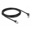Image de Câble Réseau RJ45 Cat.6A S/FTP Slim 90° Coudé 3 m Noir DeLOCK