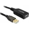 Image de Câble rallonge USB 2.0 DeLOCK 20 m Noir Mâle/Femelle
