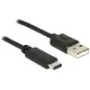 Image de Câble USB DeLOCK 83600 1 m USB 2.0 USB C vers USB A Noir