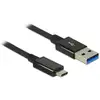 Image de Câble USB DeLOCK 1 m USB 3.2 Gen 2 Type-C à Type-A Noir