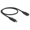 Image de Câble USB-C Delock 0,5 m USB 3.2 Gen 1 Noir