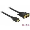 Image de Câble vidéo DeLOCK 85654 2 m HDMI vers DVI Noir