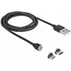 Image de Câble USB DeLOCK 85723 1,1 m USB 2.0 avec connecteurs magnétiques USB-A et USB-C/Micro-USB Noir