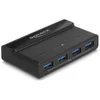 Image de Switch USB DeLock 4 ports 5 Gbps modèle 88066 Bouton commutateur