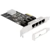Image de Tarjeta de Red Delock PCI Express x4 4x RJ45 Gigabit LAN 1000 Mbps