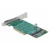 Image de Carte PCI Express Delock x8 à 2x NVMe M.2 Clé M Bifurcation Profil Basse