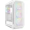 Image de Boîtier PC Sharkoon AK5M RGB blanc avec panneau en maille de verre et 4 ventilateurs PWM, ATX, USB-C