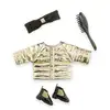 Image de Ensemble Couture & Accessoires Ma Corolle 36 cm: Robe Puffer Dorée, Escarpins Noirs Pailletés
