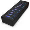 Image de Hub ICYBOX 10 ports 5 Gbit/s IB-AC6110 boîtier aluminium charge rapide