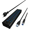 Image de Hub ICY BOX 14 ports 5000 Mbit/s IB-AC6113 aluminium noir DC 12 V