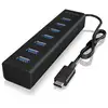 Image de Hub ICY BOX 7 ports 5000 Mbit/s IB-HUB1700-C3 aluminium noir câble 0,4 m
