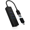 Image de Concentrateur ICY BOX IB-HUB1419-LAN 3x USB 3.2 Type-A Aluminium RJ-45 Gigabit