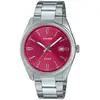 Image de Casio MTP-1302PD-4AVEF 40mm Cadran Analogique Acier Inoxydable Bordeaux Argent