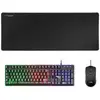 Image de Mars Gaming MCPX Combo Gaming Clavier + Souris + Tapis de Souris XXL Noir