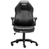 Image de Silla gaming ergonómica respaldo alto cuero sintético negro base metálica y ajuste manual
