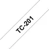 Image de Brother TC-201, Cinta de Etiqueta Noir sur Blanc, 1,2 cm, Laminé, Compatible avec Brother