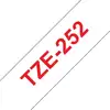 Image de Cintas pour imprimante d'étiquettes Brother TZE-252 Rouge sur blanc 2,4 cm