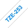 Image de Cintas pour imprimante d'étiquettes Brother TZE-253 Bleu sur blanc 24 mm