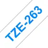 Image de Cintas pour imprimante d'étiquettes Brother TZE-263 Bleu sur blanc 3,6 cm x 8 m