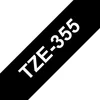 Image de Ruban Brother TZE-355 Blanc sur noir 24 mm Laminé Résistant