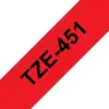 Image de Cintas pour Imprimante d'Étiquettes Brother TZE-451 Noir sur Rouge 24 mm