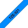 Image de Ruban d'etiquetage Brother TZE-521 9mm Noir sur Bleu Laminé