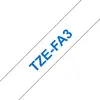Image de Cintas textil Brother TZE-FA3 azul sur blanc 12 mm x 3 m pour étiqueteuse électronique