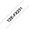 Image de Câble d'étiquetage Brother TZe-FX231 TZ Laminé 12mm Noir sur Blanc