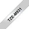 Image de Ruban Brother TZe-M931, 1,2 cm, Noir sur Argent, Longueur 8 m, Compatible avec Brother