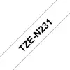 Image de Ruban Brother TZE-N231 Noir sur blanc, 1,2 cm x 8 m, Compatibilité PT-200 à PT-9600