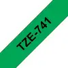 Image de Ruban d'etiquetage Brother TZE-741 Noir sur vert 18 mm x 8 m