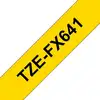 Image de Cintas pour imprimante d'étiquettes Brother TZE-FX641 18 mm x 8 m Noir sur Jaune