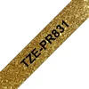 Image de Cinta Laminada Brother TZE-PR831 Noir sur Or 1,2 cm x 8 m