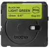 Image de Ruban d'étiquetage Brother BTAG-G31 noir sur vert 12 mm 4 m