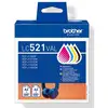 Image de Cartouche d'encre Brother LC521VAL Multipack Noir Cyan Magenta Jaune Pack 4x500p