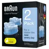 Image de Cartouche de nettoyage Braun CCR2 Bleu Lot de 2 Pièces Braun Clean&Charge