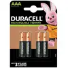 Image de Piles AAA Duracell HR3-B Rechargeables NiMH 1.2V 750mAh Pack de 4