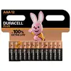 Image de Pile DURACELL PLUS AAA alcaline 1,5 V pack de 12 beige noir