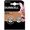 Image de Duracell Pack 2 Piles Bouton Lithium CR 2016 3V