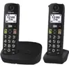 Image de Téléphone sans fil Panasonic DECT 2 combinés, écran 1,8", grandes touches, blocage des appels, noir