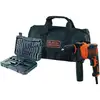 Image de Perceuse à percussion Black & Decker BEH710SA32-QS 710 W avec 32 accessoires et sac de transport