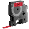 Image de Étiquettes standard en polyester D1 - Noir sur rouge - 9mm x 7m