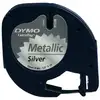Image de Cinta etiquetadora Dymo LetraTag 100T/100H noir sur métal 1,2 cm poliester