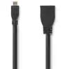 Image de Câble HDMI NEDIS CVGP34790BK02 Micro HDMI mâle HDMI femelle 0,2 m Noir 4K