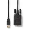 Image de Câble Série NEDIS CCGW60852BK09 0,9 m USB-A vers RS232 Noir