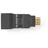 Image de Adaptateur HDMI NEDIS CVGP34905BK Mâle/Femelle Pivotant Or Noir