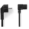 Image de Câble d'alimentation Nedis CEGL10020BK50 2 m CEE7/7 vers C13 coude noir