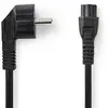 Image de Câble d'alimentation Nedis CEGL10100BK30 3 m fiche F coudée vers IEC C5 noir