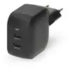 Image de Chargeur mural USB-C GaN 35W NEDIS WGCHA35WBK deux ports noir compact