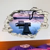 Image de Sticker trompe l'oeil Design lac et arbre